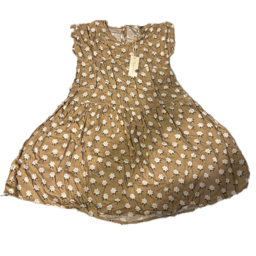 Rylee + Cru Tan Floral Kids Dress